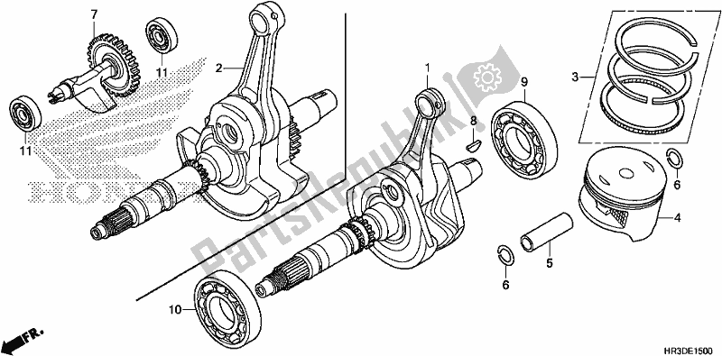 All parts for the Crankshaft/piston of the Honda TRX 420 FM2 2020