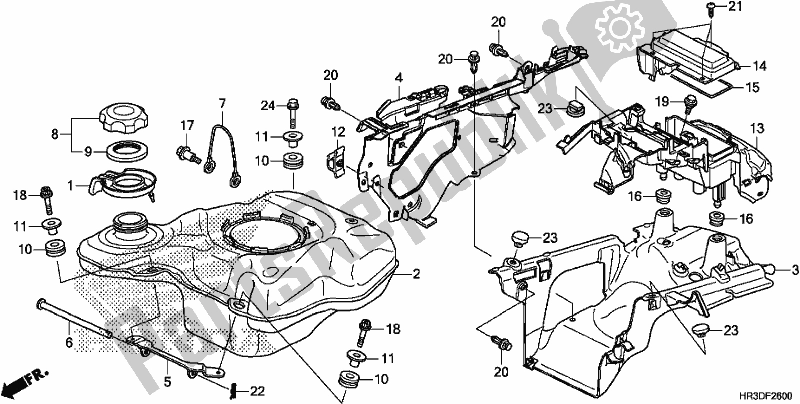 All parts for the Fuel Tank of the Honda TRX 420 FM2 2020