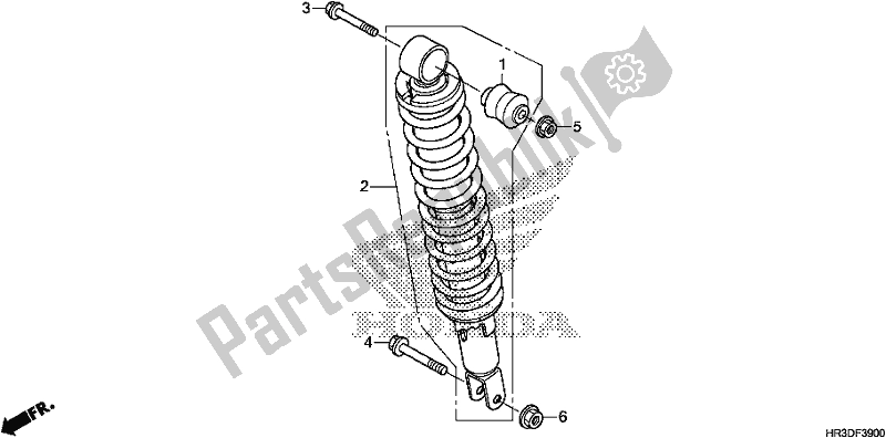 All parts for the Rear Cushion of the Honda TRX 420 FM2 2020