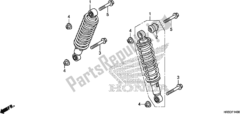 All parts for the Front Cushion of the Honda TRX 420 TE1 2020