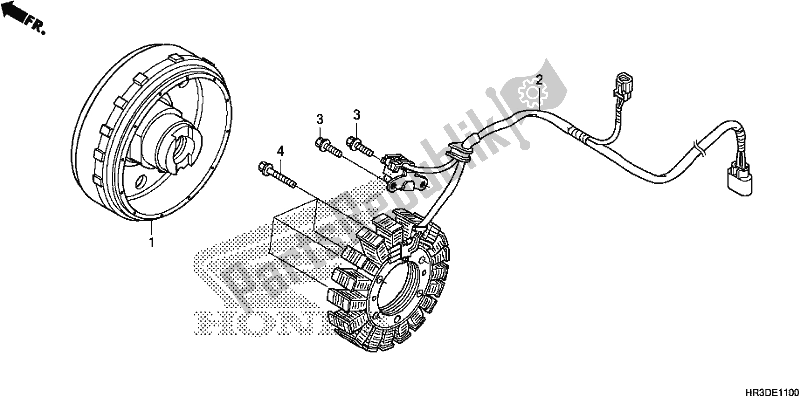 All parts for the Generator of the Honda TRX 420 TE1 2020