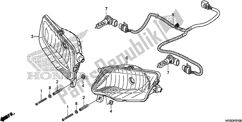 Todas as partes de Farol do Honda TRX 420 TE1 2020