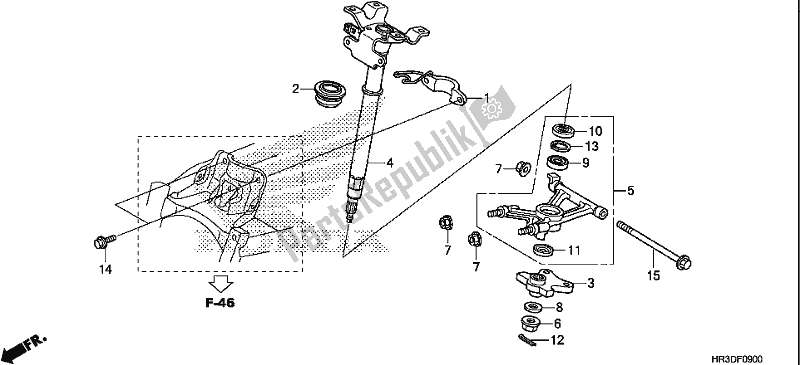 All parts for the Steering Shaft of the Honda TRX 420 TE1 2020