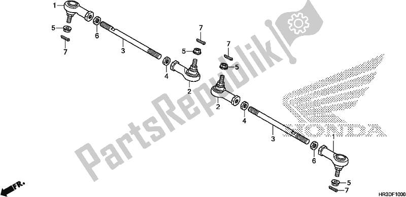 All parts for the Tie Rod of the Honda TRX 420 TE1 2020