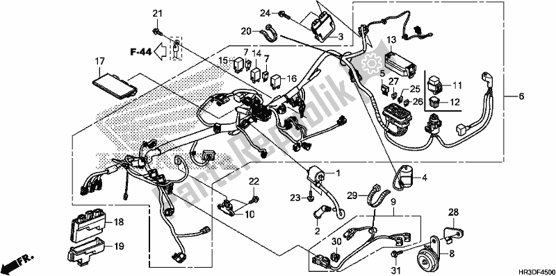 All parts for the Wire Harness of the Honda TRX 420 TE1 2020