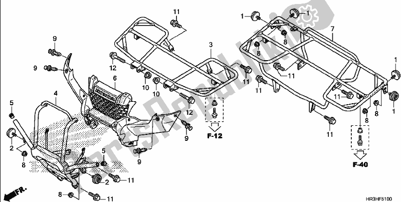 All parts for the Carrier of the Honda TRX 420 TM1 2017