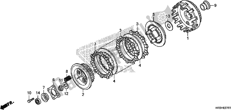 All parts for the Clutch of the Honda TRX 420 TM1 2017