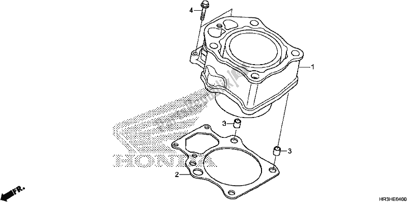 All parts for the Cylinder of the Honda TRX 420 TM1 2017