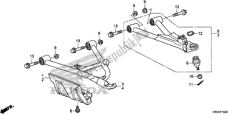 Todas las partes para Brazo Delantero de Honda TRX 420 TM1 2017