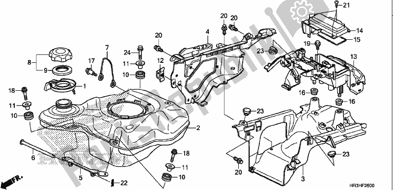 All parts for the Fuel Tank of the Honda TRX 420 TM1 2017