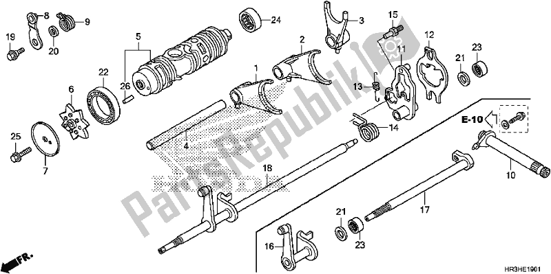 All parts for the Gearshift Fork of the Honda TRX 420 TM1 2017