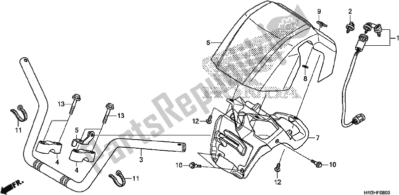 All parts for the Handle Pipe of the Honda TRX 420 TM1 2017