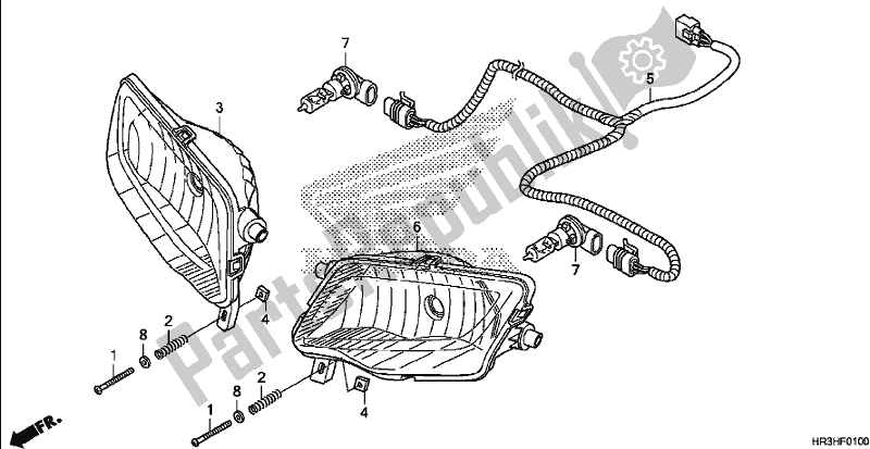 All parts for the Headlight of the Honda TRX 420 TM1 2017