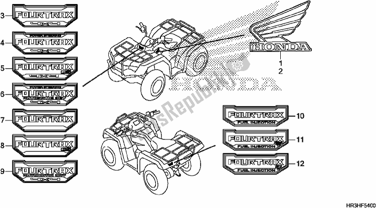 All parts for the Mark/emblem of the Honda TRX 420 TM1 2017