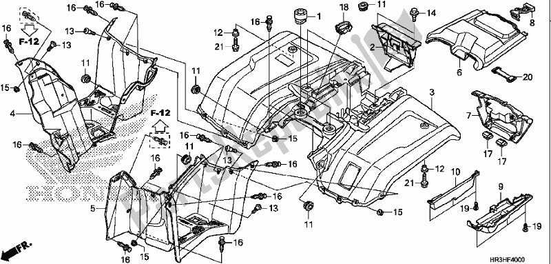 Todas las partes para Guardabarros Trasero de Honda TRX 420 TM1 2017