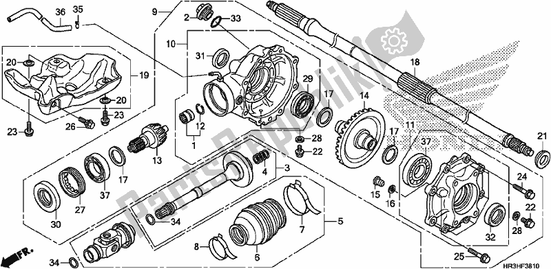 All parts for the Rear Final Gear of the Honda TRX 420 TM1 2017