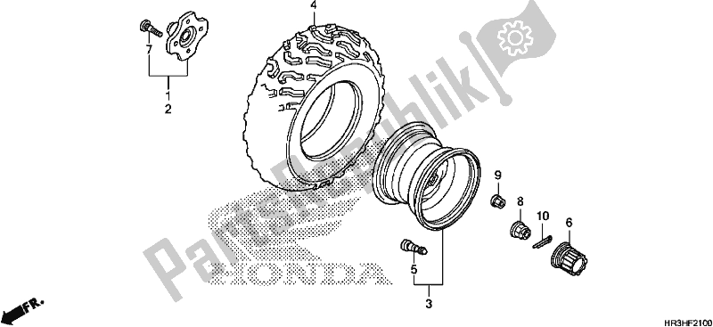 All parts for the Rear Wheel of the Honda TRX 420 TM1 2017