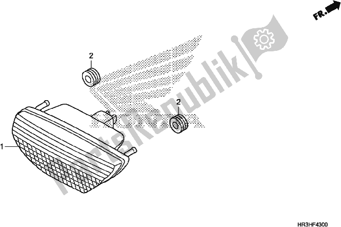 All parts for the Taillight of the Honda TRX 420 TM1 2017