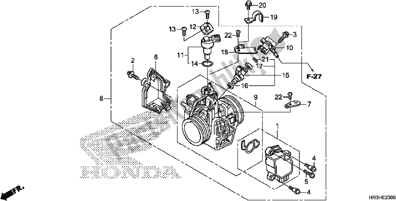 All parts for the Throttle Body of the Honda TRX 420 TM1 2017