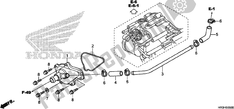 Todas las partes para Tapa De La Bomba De Agua de Honda TRX 420 TM1 2017