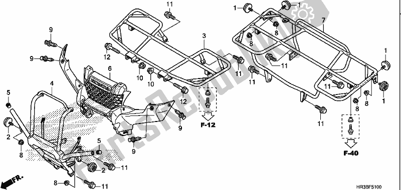 Alle onderdelen voor de Vervoerder van de Honda TRX 420 TM1 2018