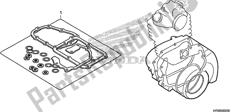 All parts for the Gasket Kit B of the Honda TRX 420 TM1 2018