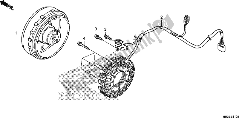 All parts for the Generator of the Honda TRX 420 TM1 2018