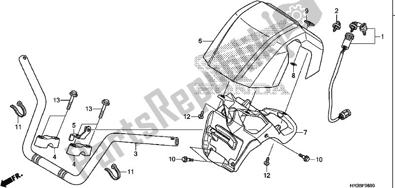 Toutes les pièces pour le Tuyau De Poignée du Honda TRX 420 TM1 2018