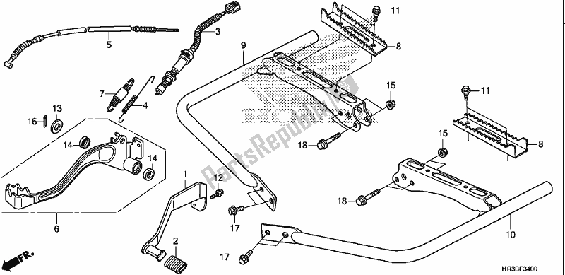 Tutte le parti per il Pedal/step del Honda TRX 420 TM1 2018