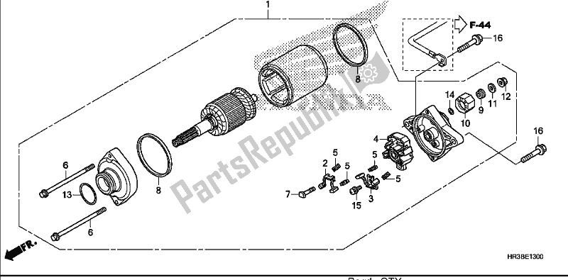 All parts for the Starter Motor of the Honda TRX 420 TM1 2018