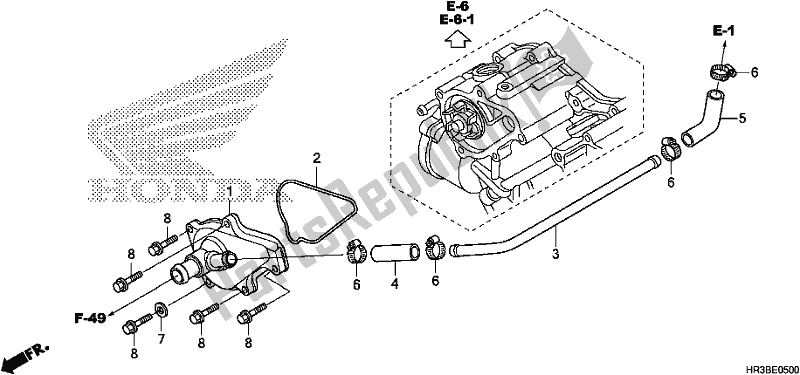 Toutes les pièces pour le Couvercle De Pompe à Eau du Honda TRX 420 TM1 2018