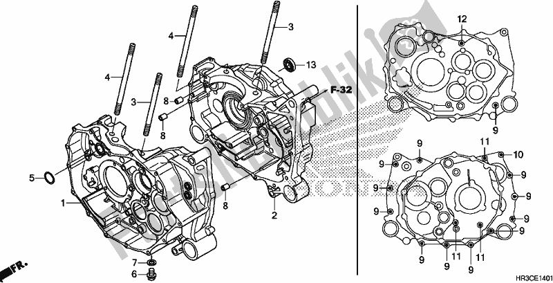 Tutte le parti per il Carter del Honda TRX 420 TM1 2019