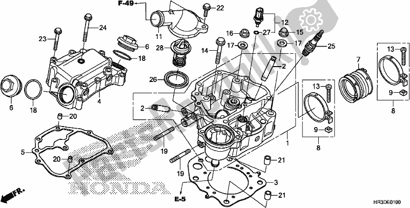 Todas as partes de Cabeça De Cilindro do Honda TRX 420 TM1 2020