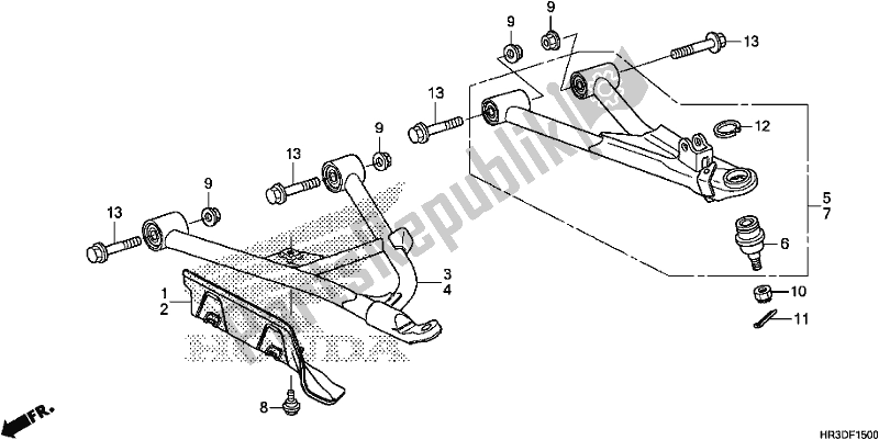 Tutte le parti per il Braccio Anteriore del Honda TRX 420 TM1 2020