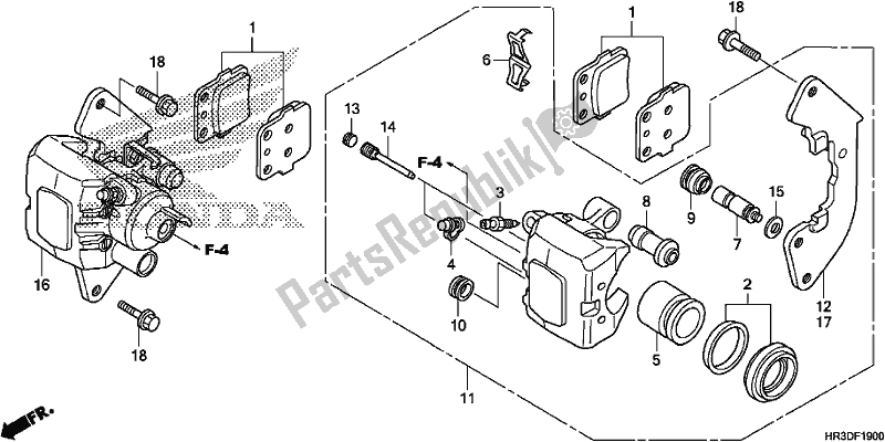 Todas las partes para Pinza De Freno Delantero de Honda TRX 420 TM1 2020