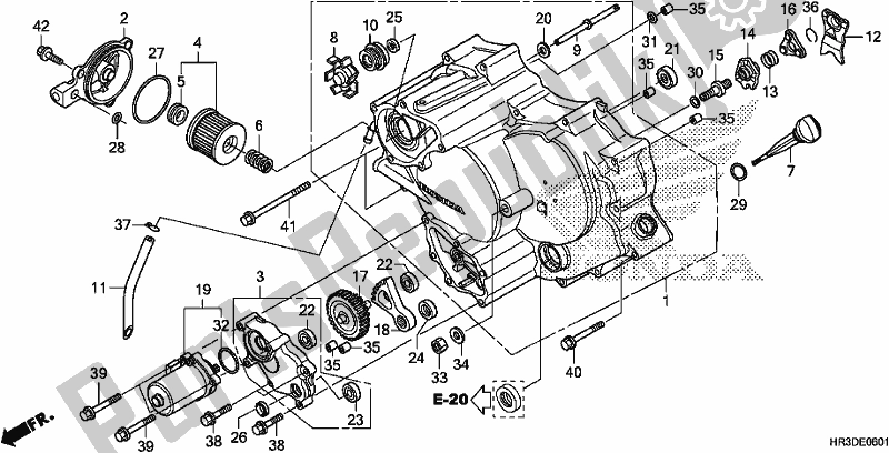 Tutte le parti per il Coperchio Del Carter Anteriore del Honda TRX 420 TM1 2020