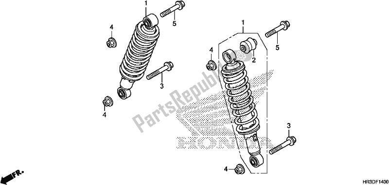 Tutte le parti per il Cuscino Anteriore del Honda TRX 420 TM1 2020