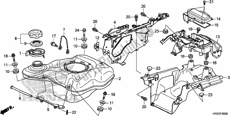 Wszystkie części do Zbiornik Paliwa Honda TRX 420 TM1 2020