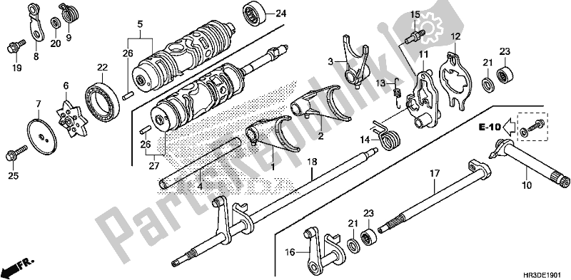 Tutte le parti per il Forcella Del Cambio del Honda TRX 420 TM1 2020