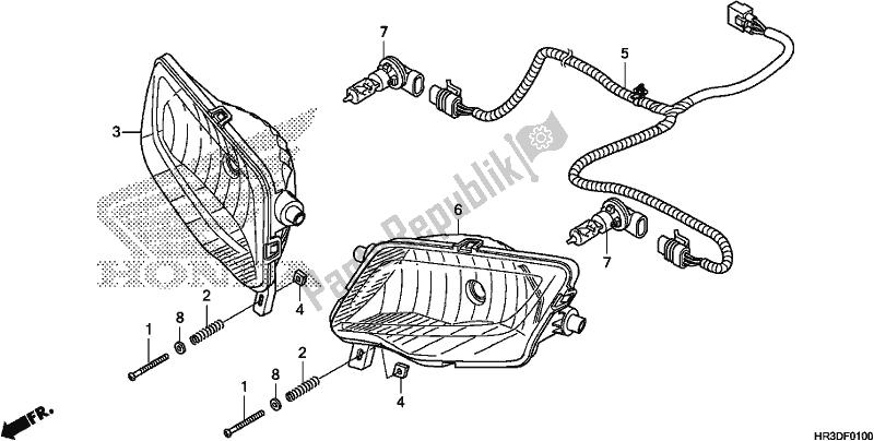 Tutte le parti per il Faro del Honda TRX 420 TM1 2020