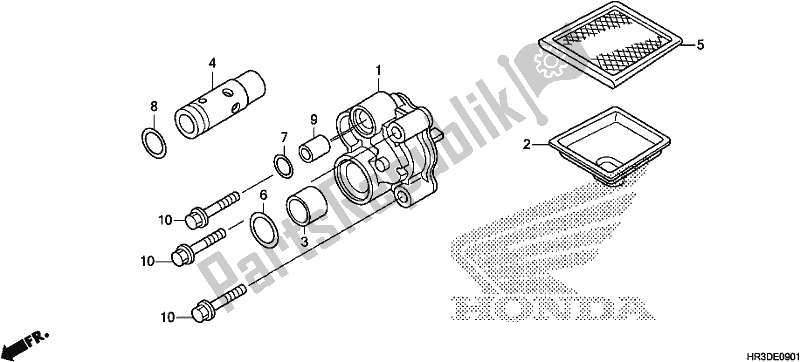 All parts for the Oil Pump of the Honda TRX 420 TM1 2020