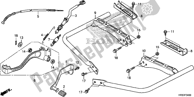 All parts for the Pedal/step of the Honda TRX 420 TM1 2020