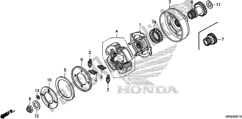 Todas as partes de Embreagem De Partida do Honda TRX 420 TM1 2020