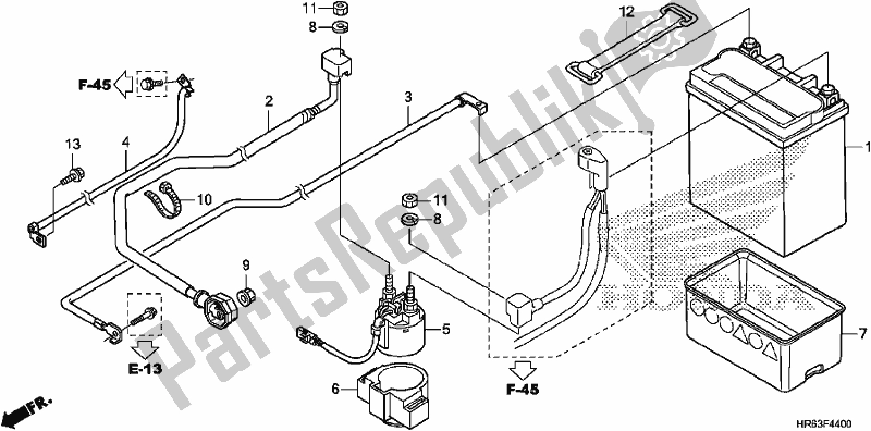 Toutes les pièces pour le Batterie du Honda TRX 500 FA6 2017