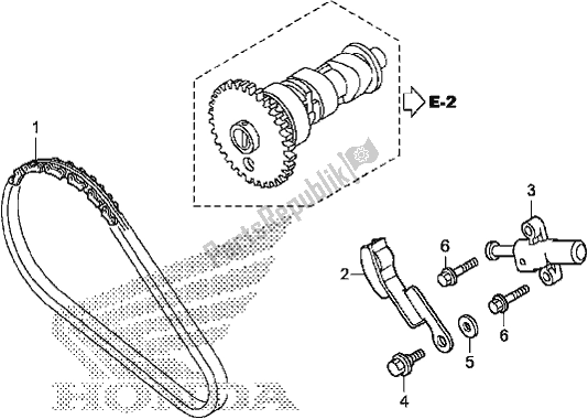 All parts for the Cam Chain/tensioner of the Honda TRX 500 FA6 2017