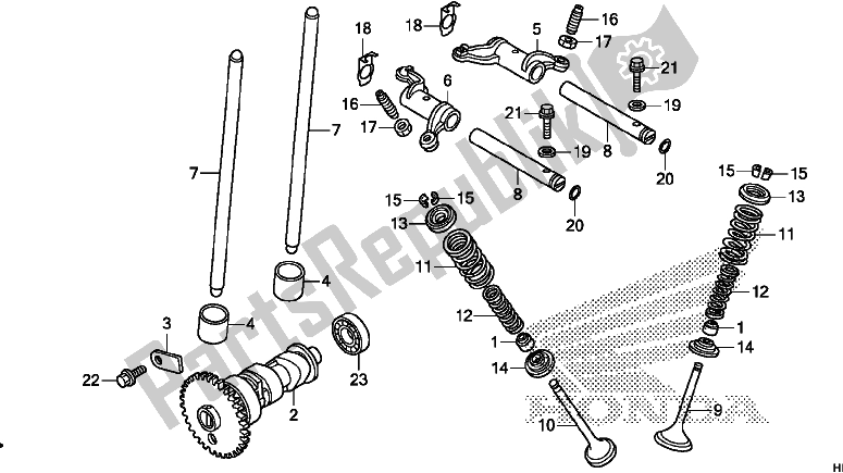 All parts for the Camshaft/valve of the Honda TRX 500 FA6 2017