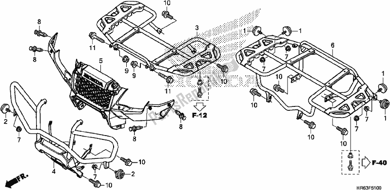 All parts for the Carrier of the Honda TRX 500 FA6 2017