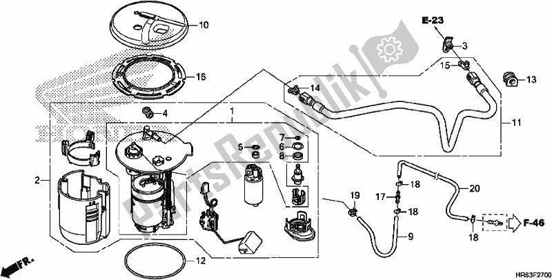 All parts for the Fuel Pump of the Honda TRX 500 FA6 2017