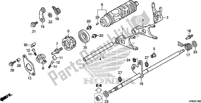 Tutte le parti per il Forcella Del Cambio del Honda TRX 500 FA6 2017