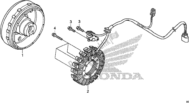 All parts for the Generator of the Honda TRX 500 FA6 2017